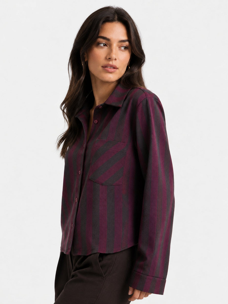 chemise coton rayures mélange vue 03