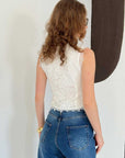top13808 chemise ethnique blanche slim fit crop image 5
