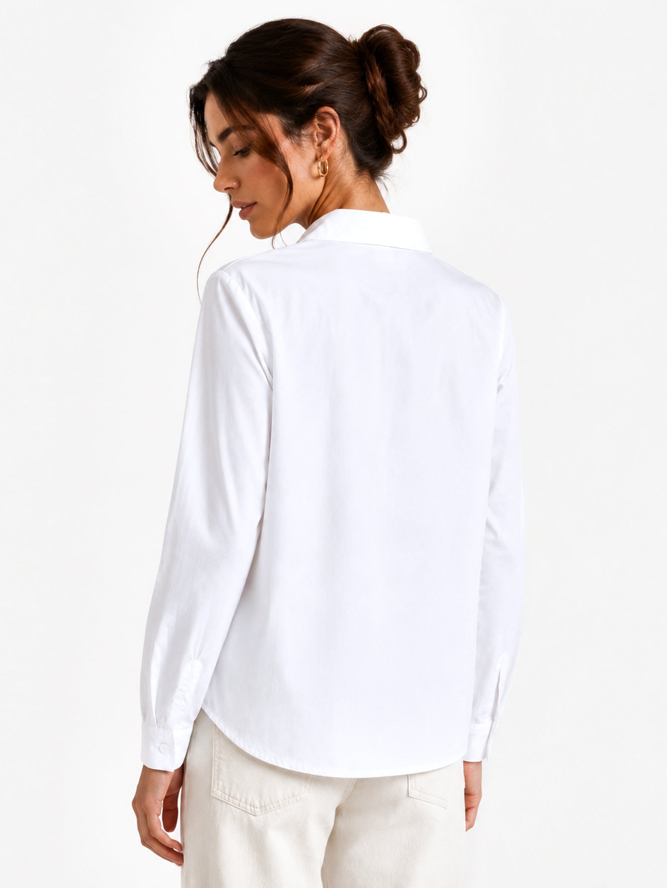 chemise blanche dos ourlet arrondi