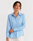 chemise bleu ciel coupe droite
