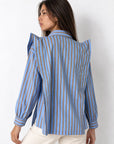 Chemise rayée bleue vue de dos