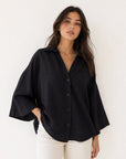 chemise fluide oversize noire