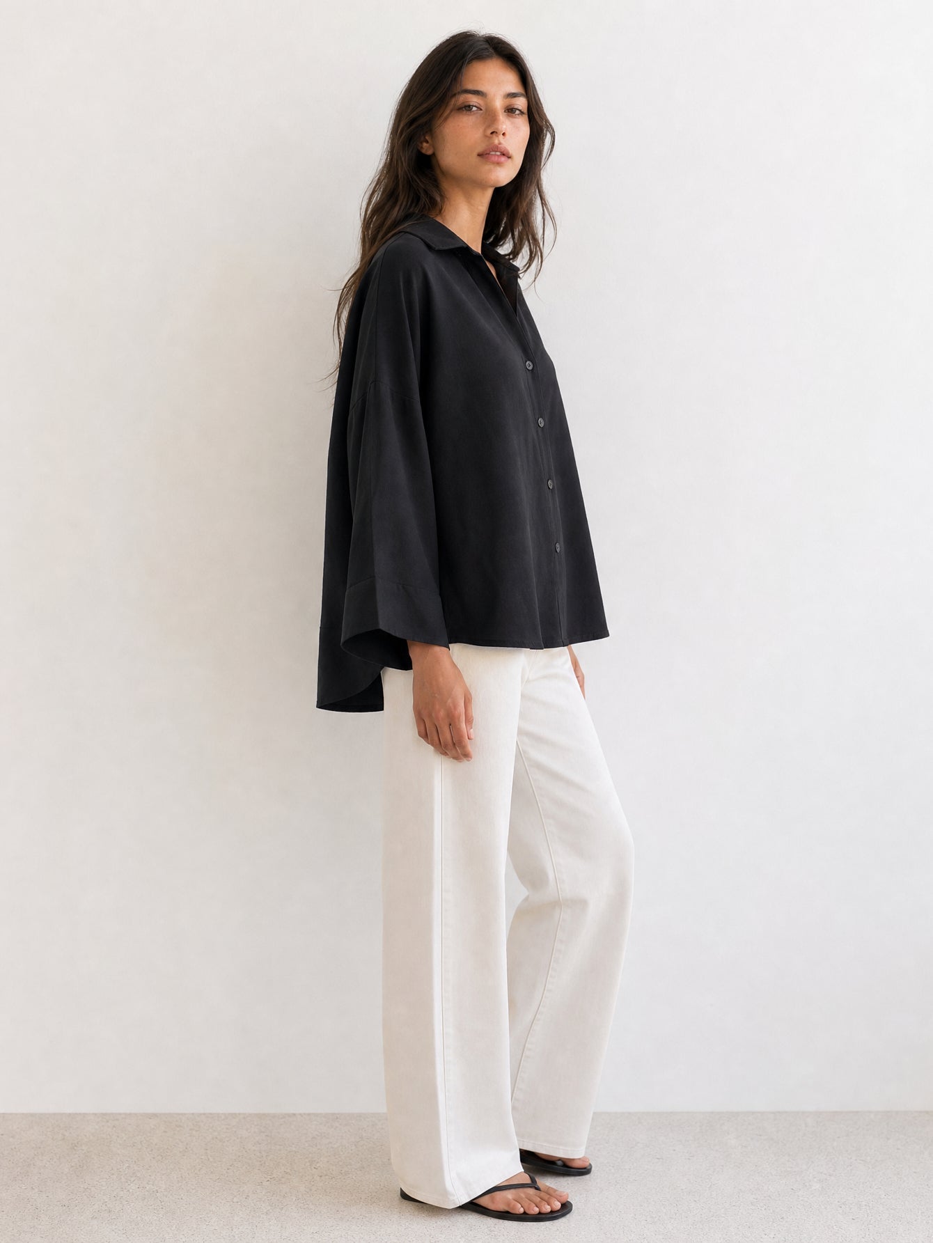 chemise oversize profil noir