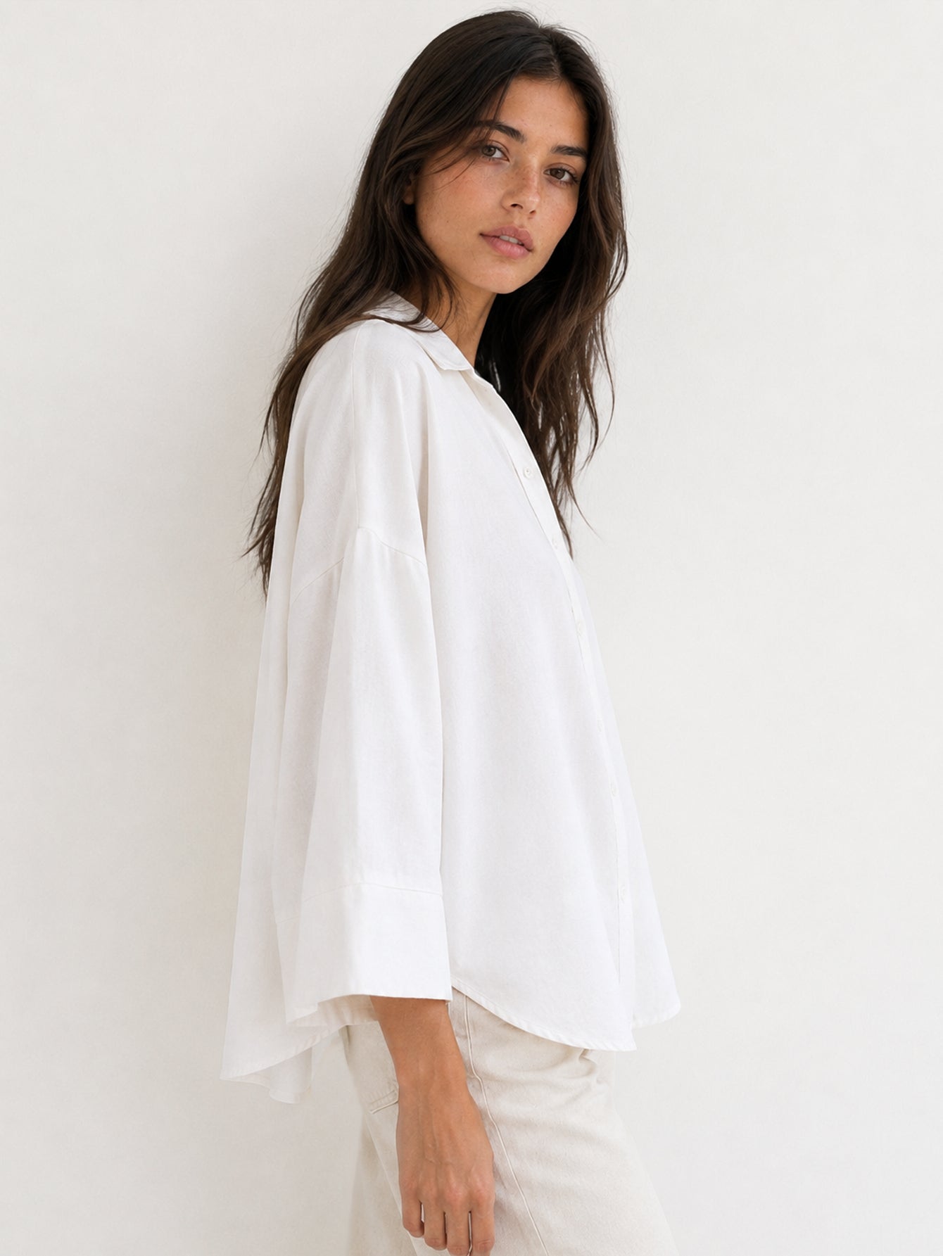 chemise oversize profil blanc