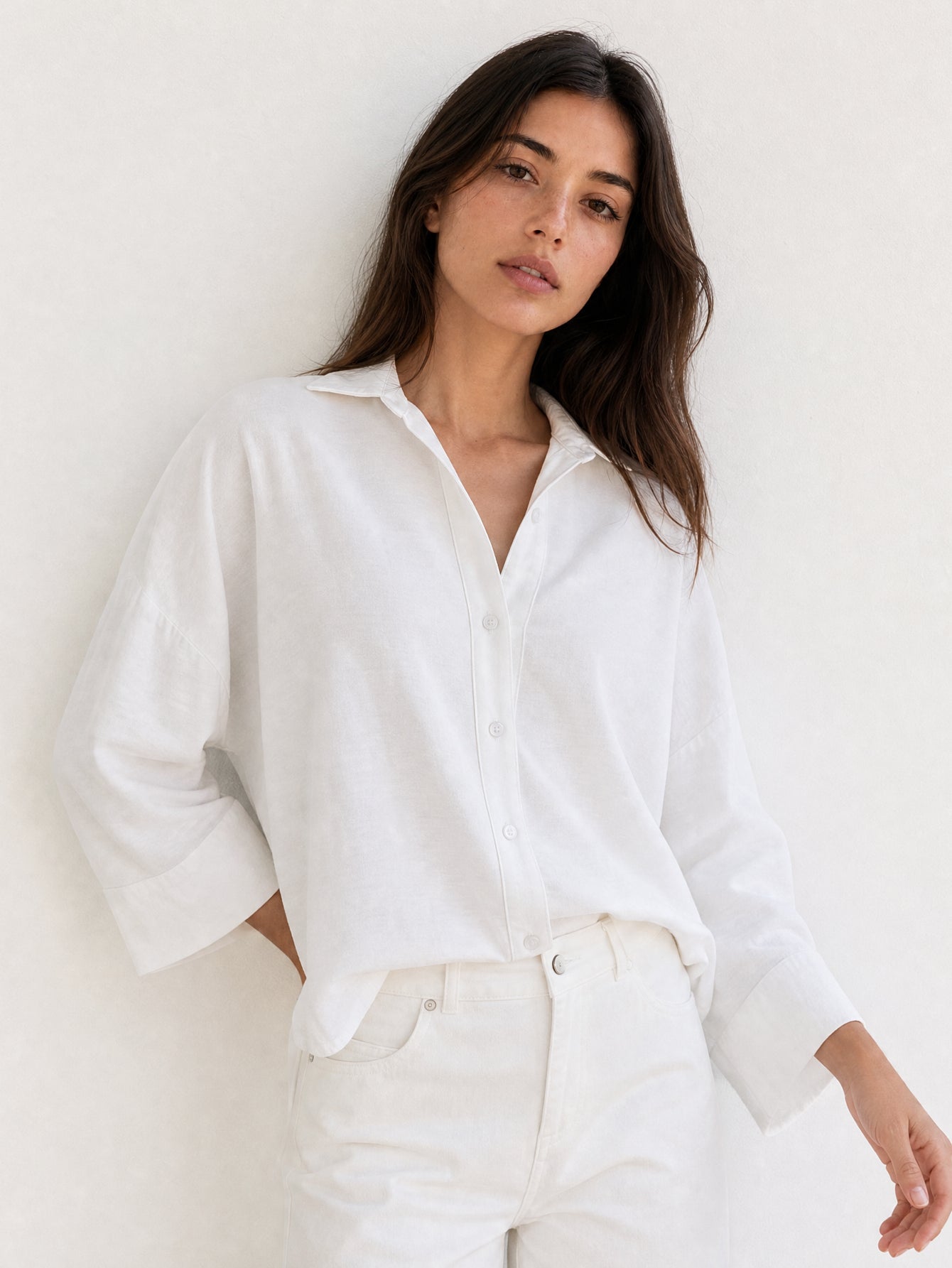 chemise fluide col classique blanc