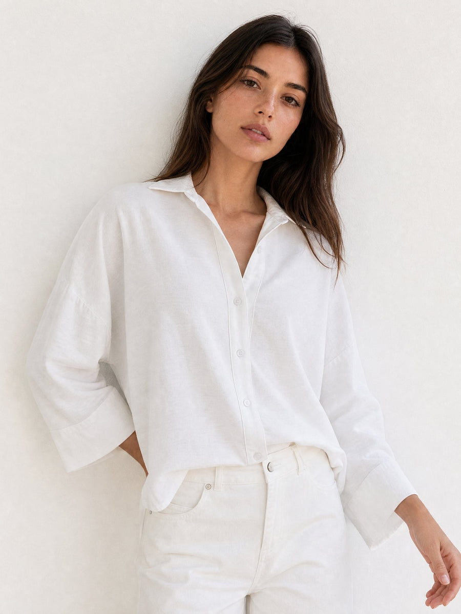 chemise fluide col classique blanc