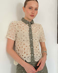 top13854 chemise beige elegante col polo image 1
