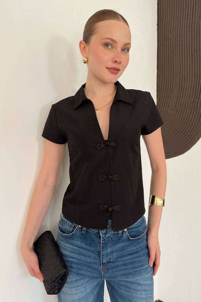 top13855 chemise noire slim fit decontracte elegant formel image 1