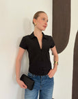 top13855 chemise noire slim fit decontracte elegant formel image 3