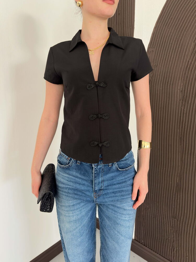 top13855 chemise noire slim fit decontracte elegant formel image 4