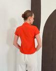 top13857 chemise orange elegante avec boutons buchettes image 5