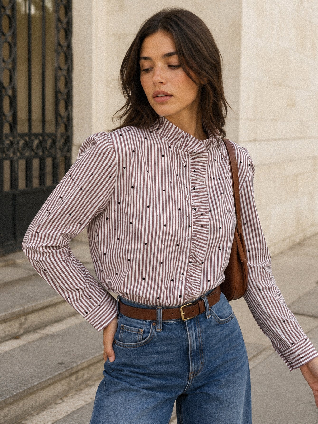 chemise rayée rose à cœurs