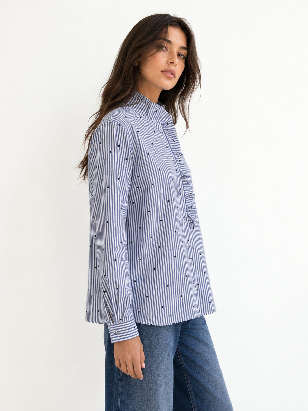 chemise rayée à cœurs profil