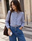chemise rayée à cœurs manches longues