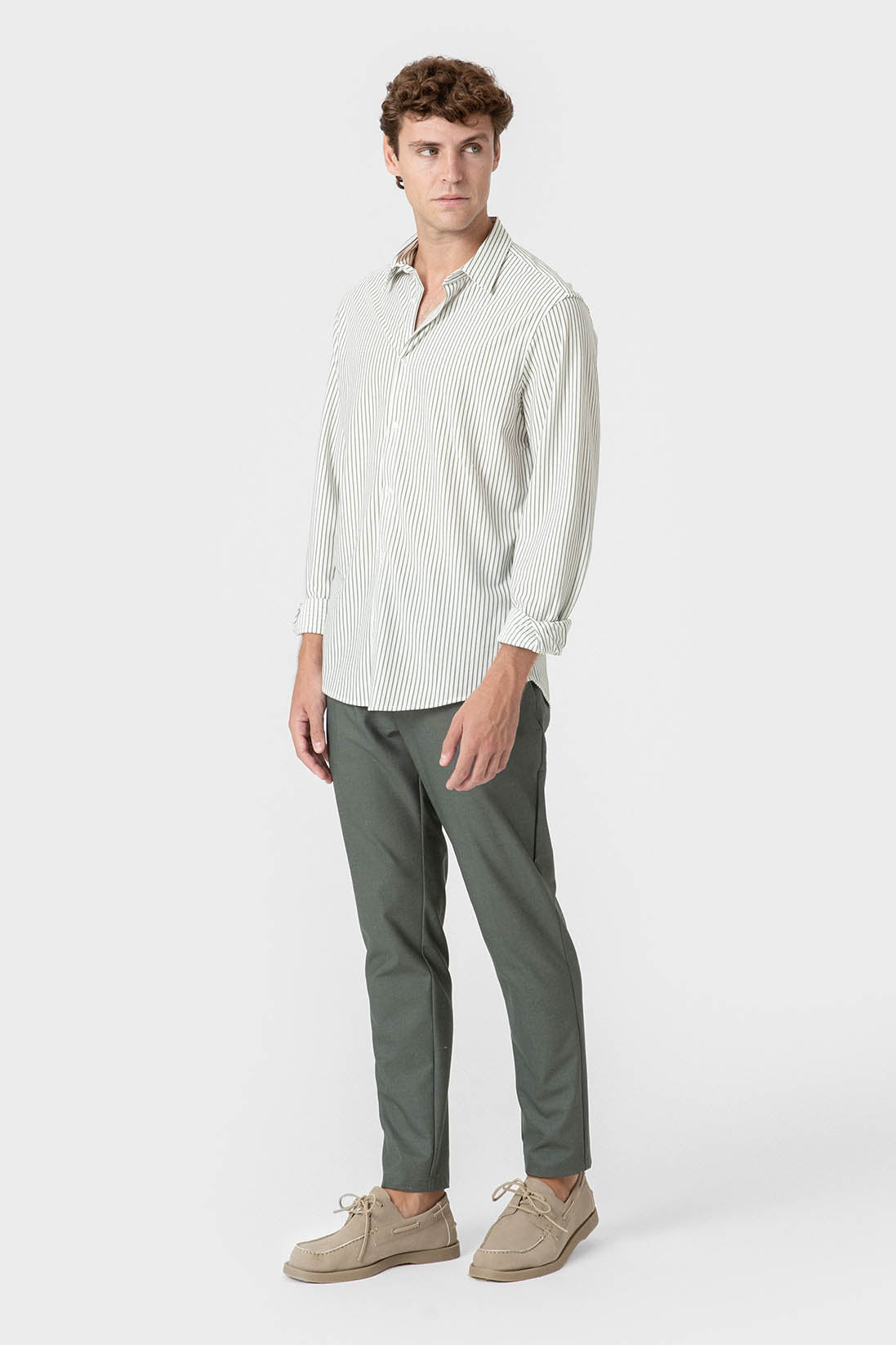 Chemise Oxford rayée vue entière
