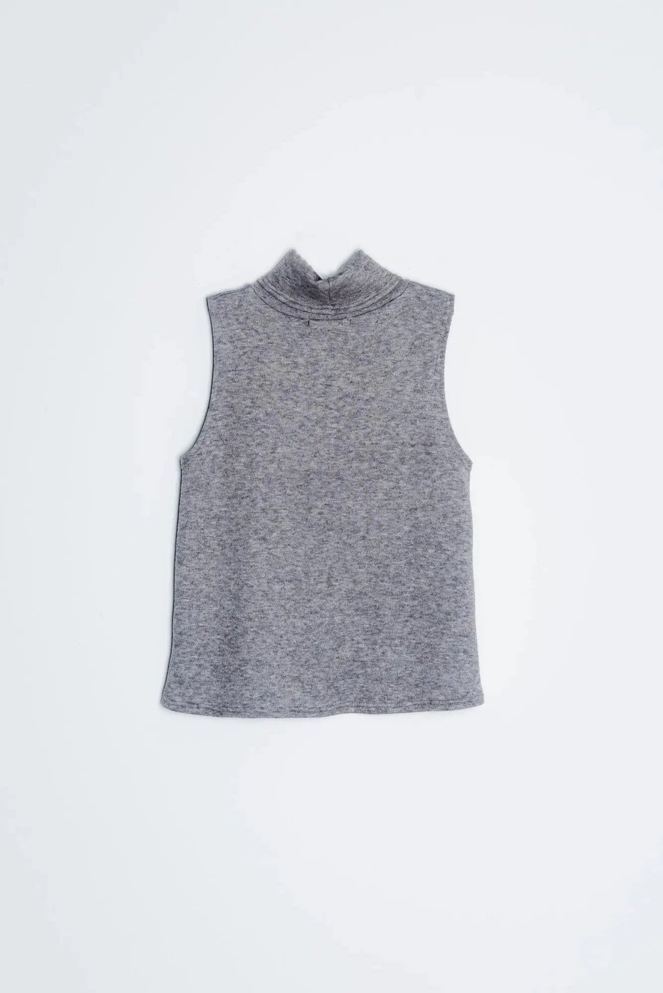 Haut sans manches en gris chiné avec col roulé pour l’ensemble gris Ensemble col roulé et pantalon large