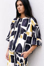 Women&#39;s Printed Flowing Set - Chic Loose Blouse with Pants - XS