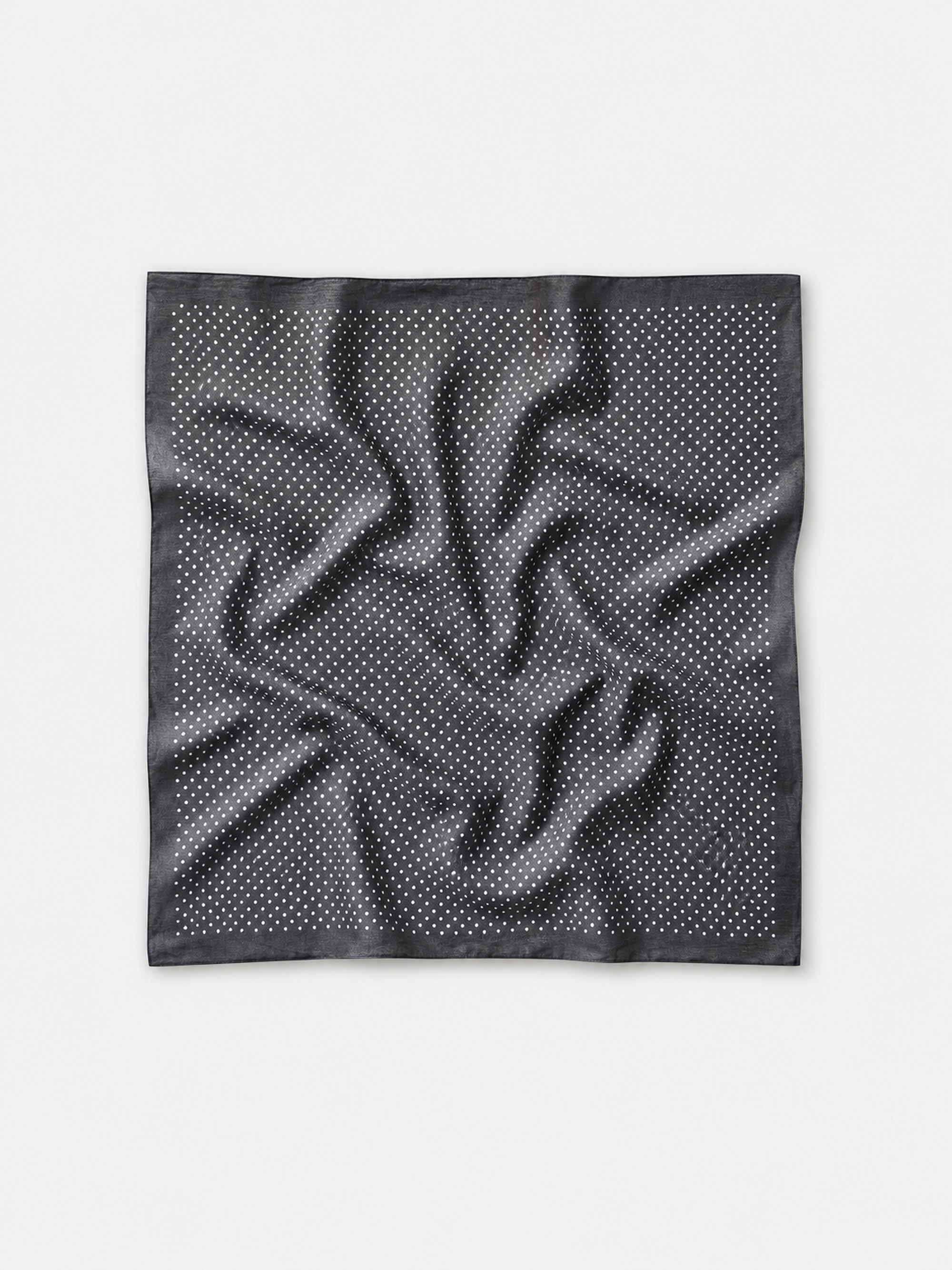 Foulard carré à pois anthracite