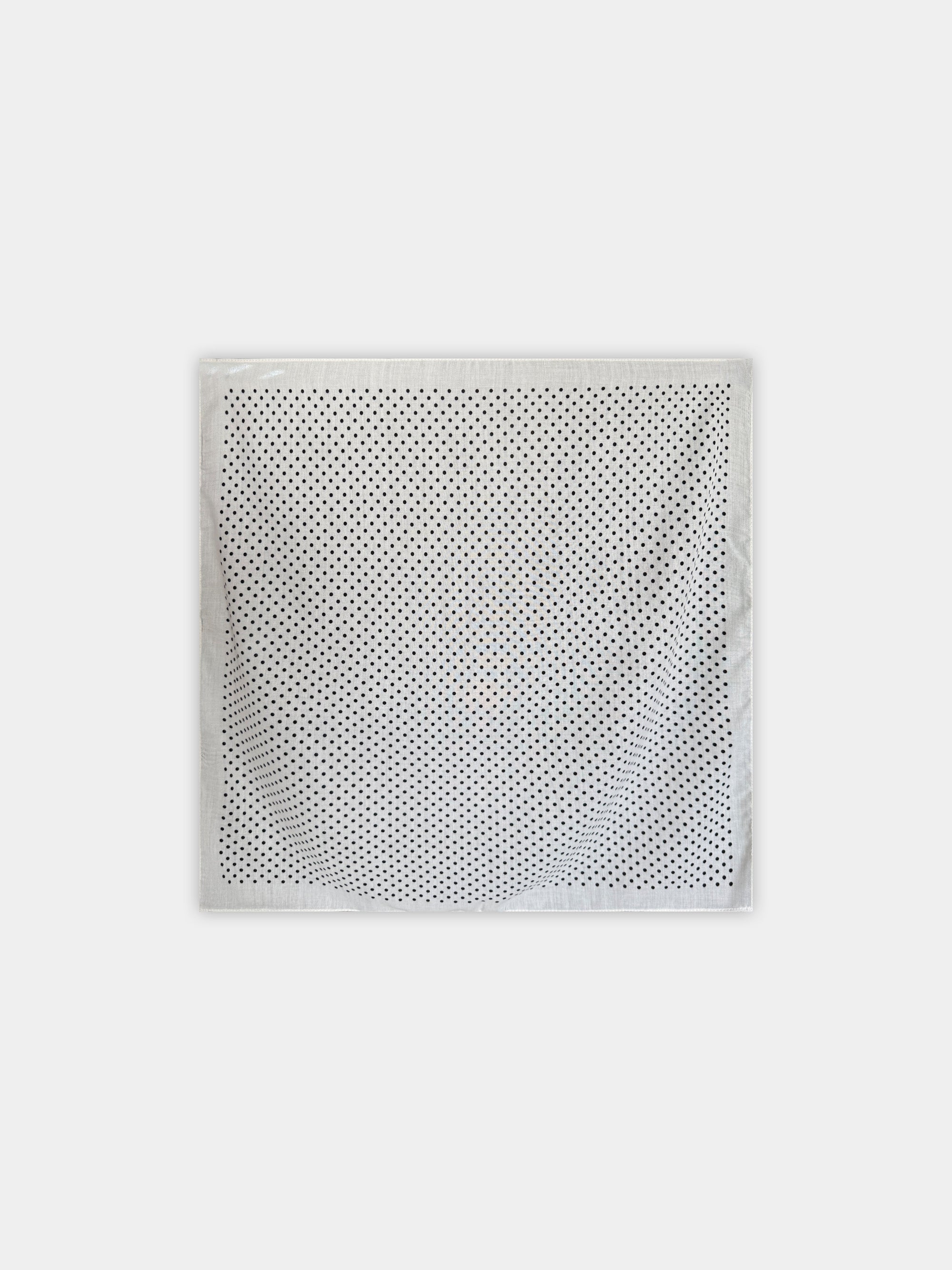 Foulard à pois écru vue à plat