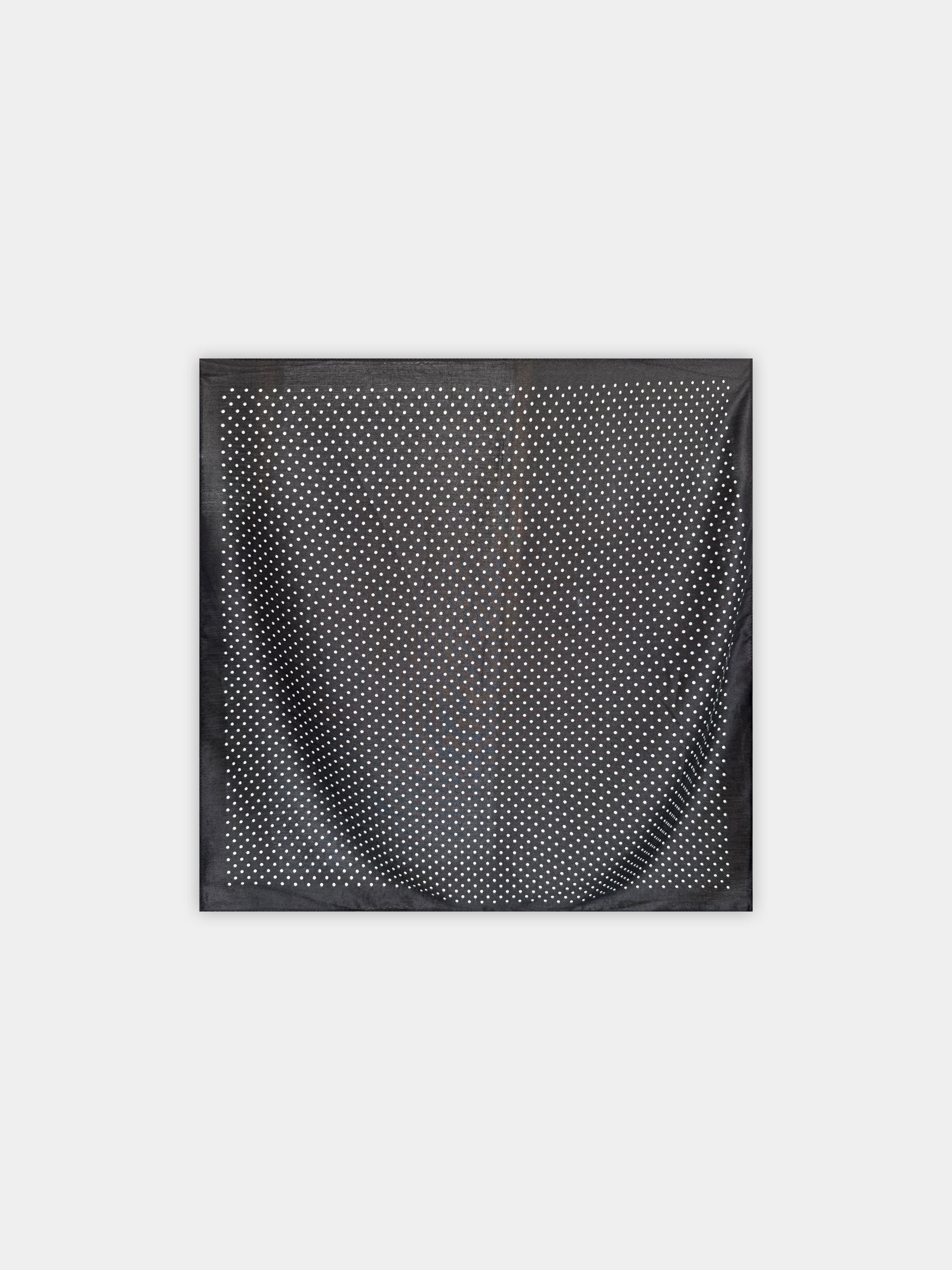 Foulard à pois anthracite vue à plat