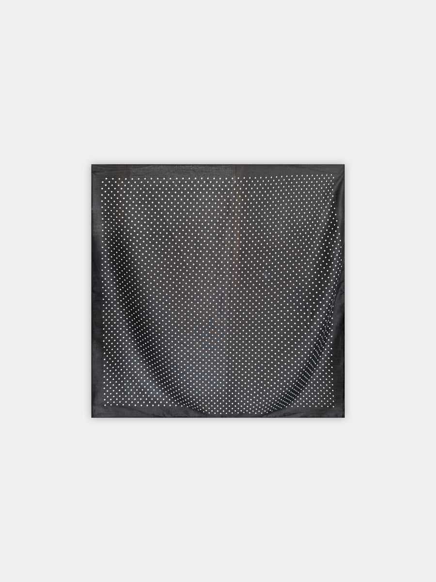 Foulard à pois anthracite vue à plat