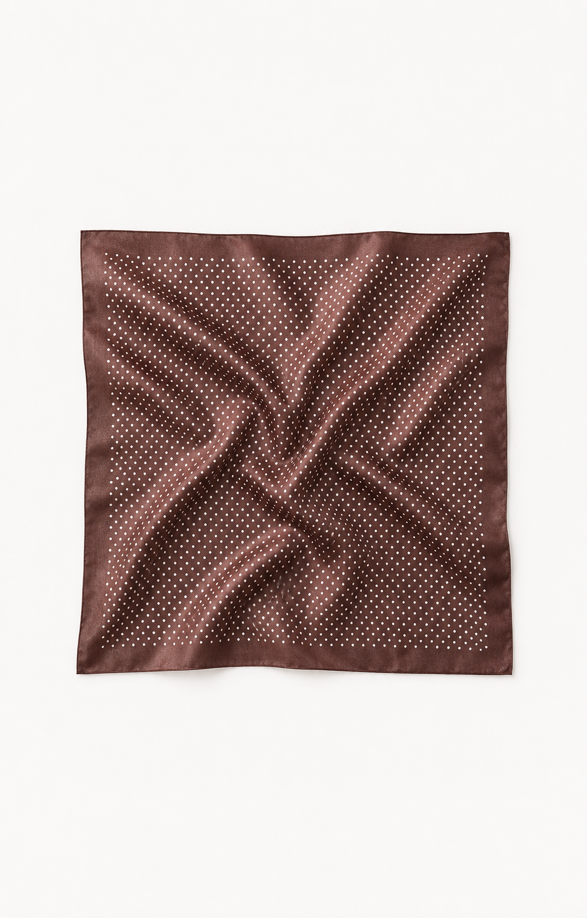 Foulard carré à pois marron