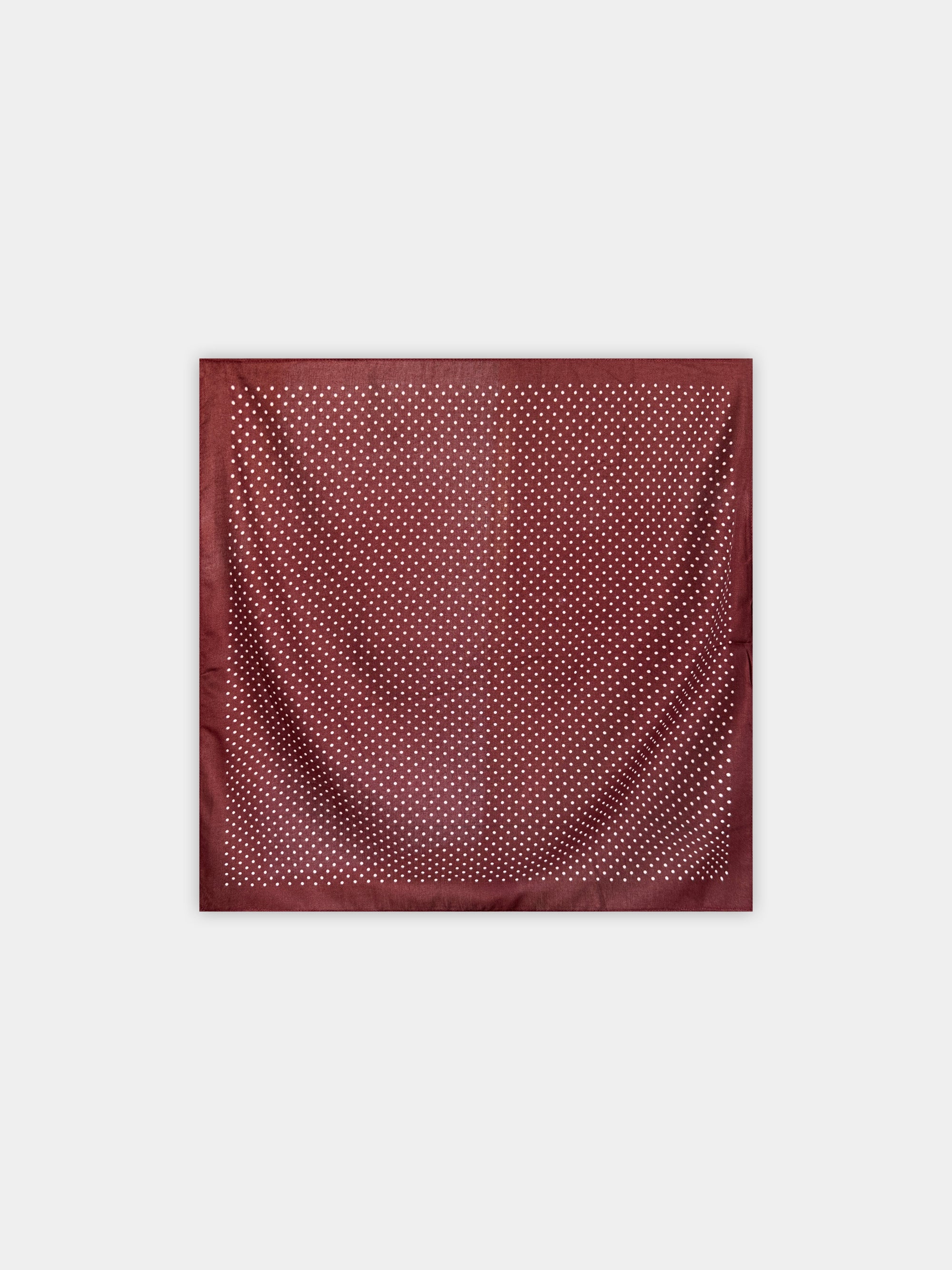 Foulard à pois bordeaux vue à plat