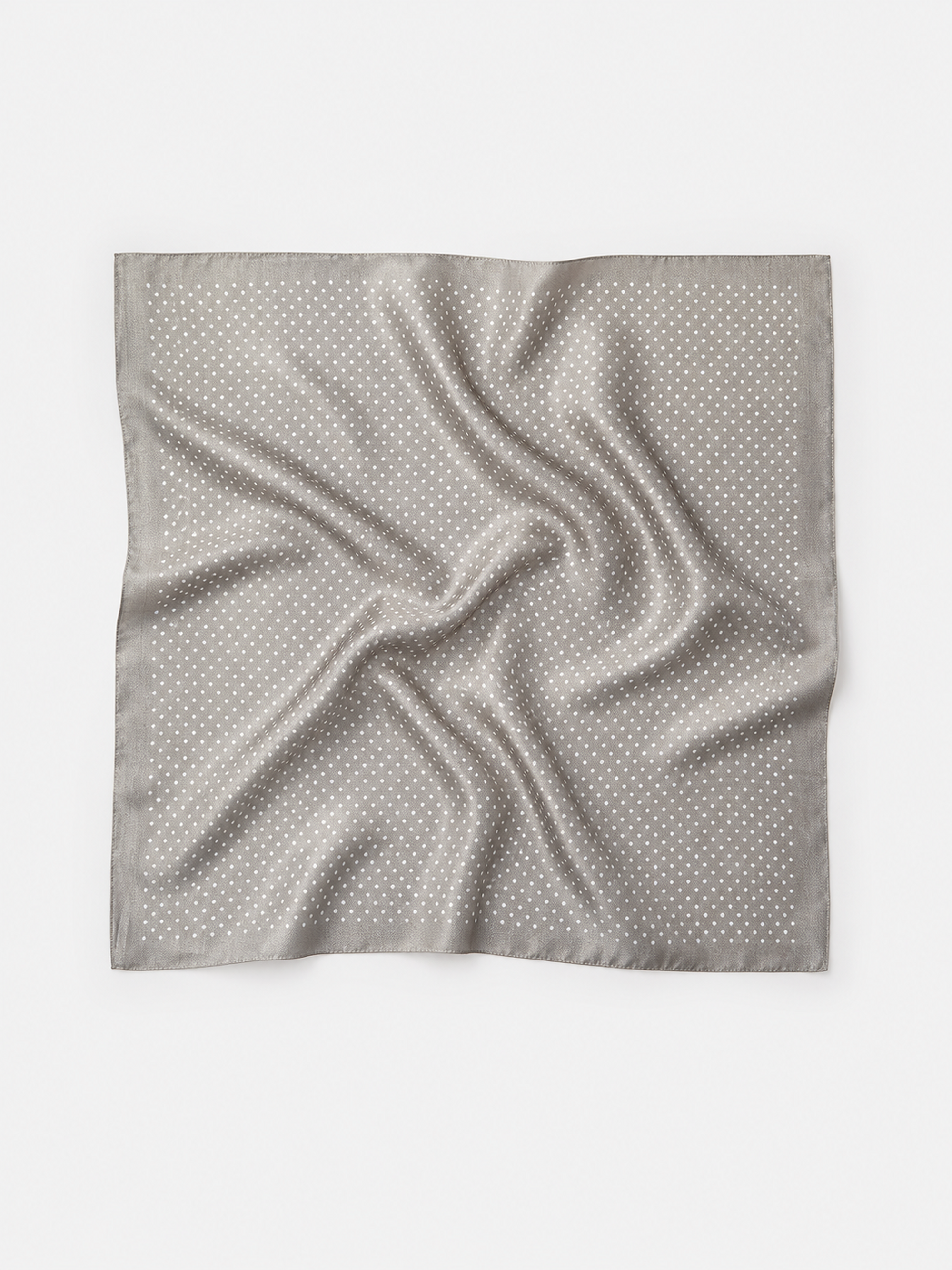 Foulard carré à pois gris clair