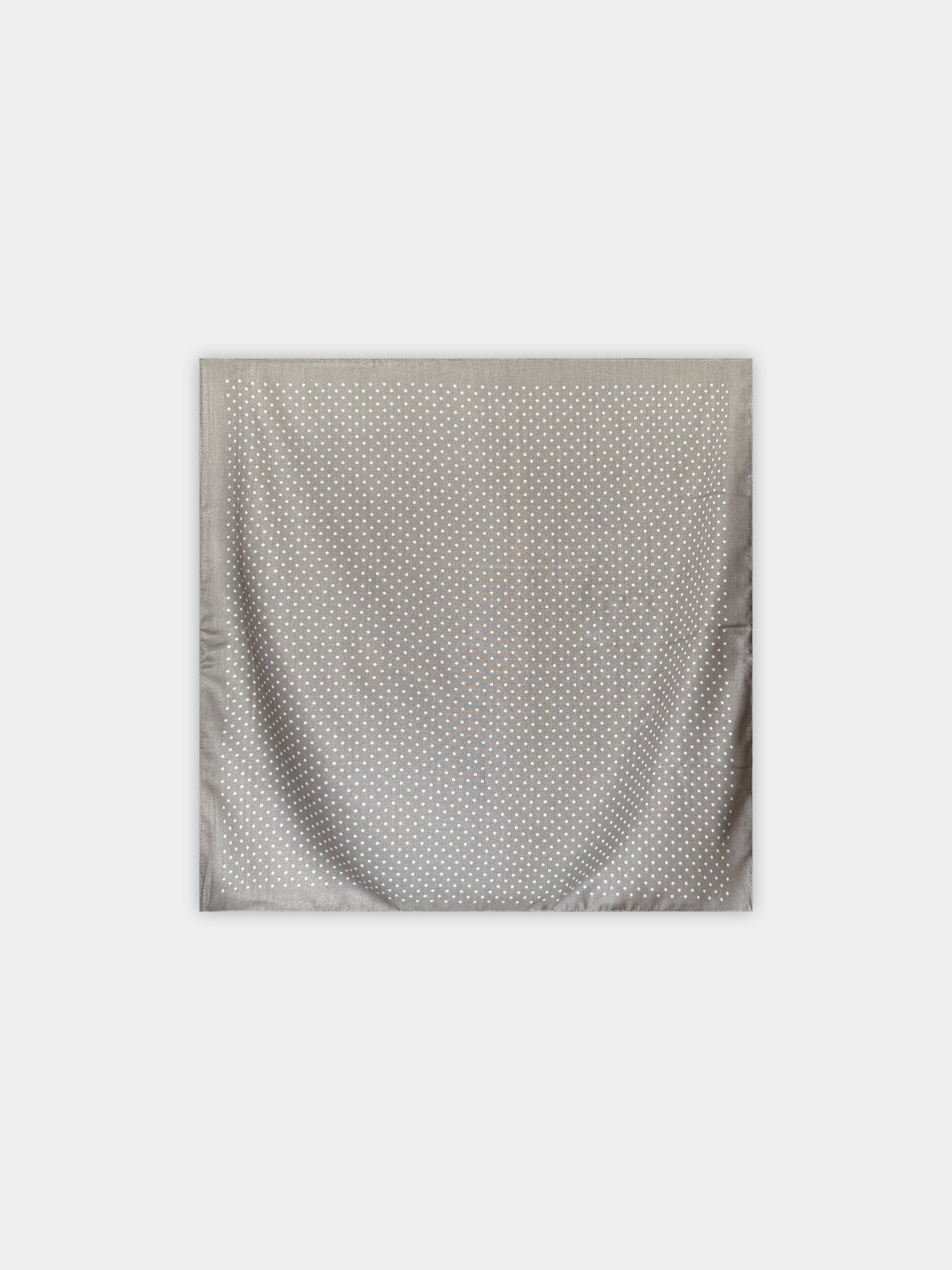 Foulard à pois gris clair vue à plat