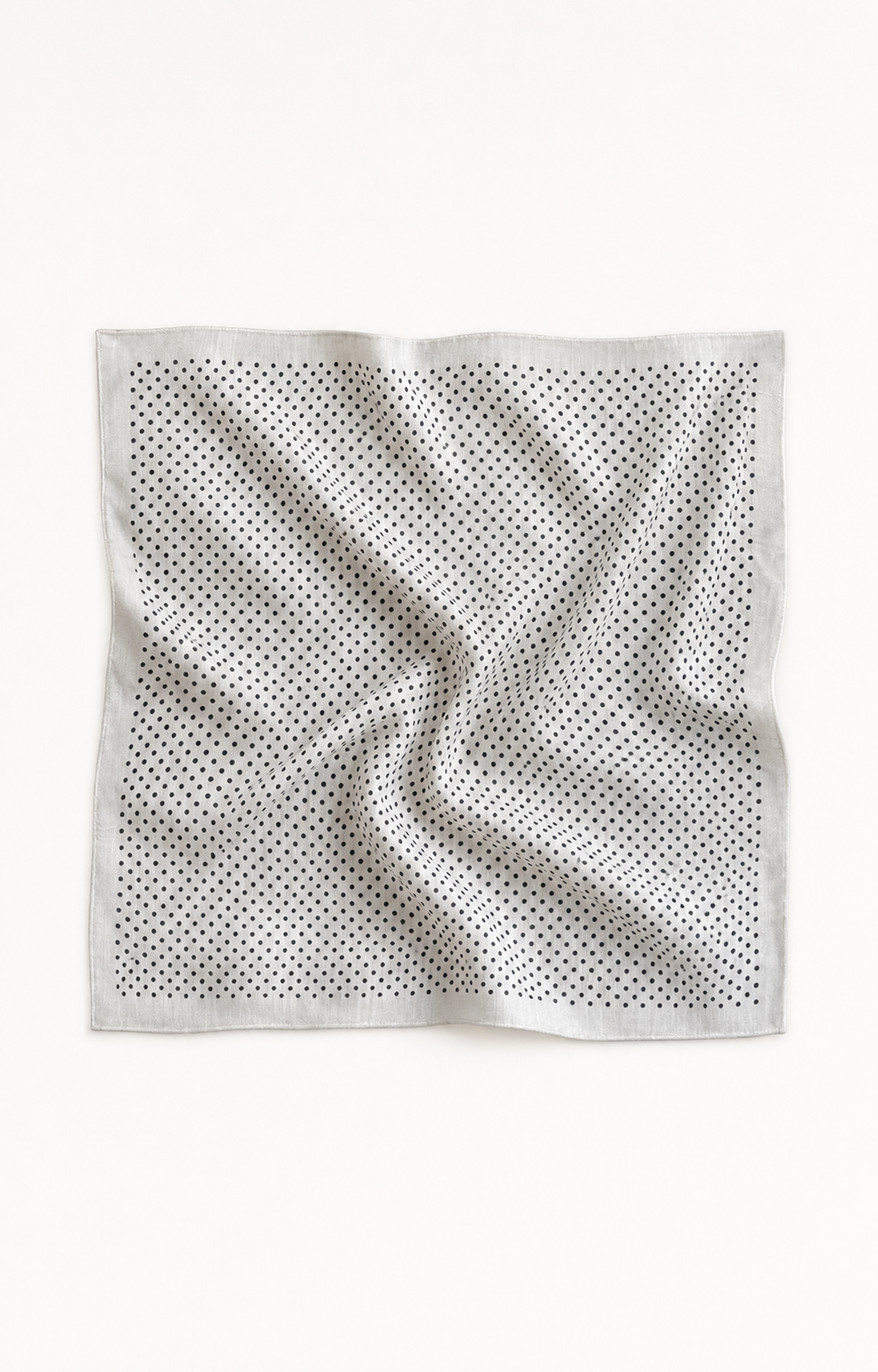 Foulard carré à pois écru