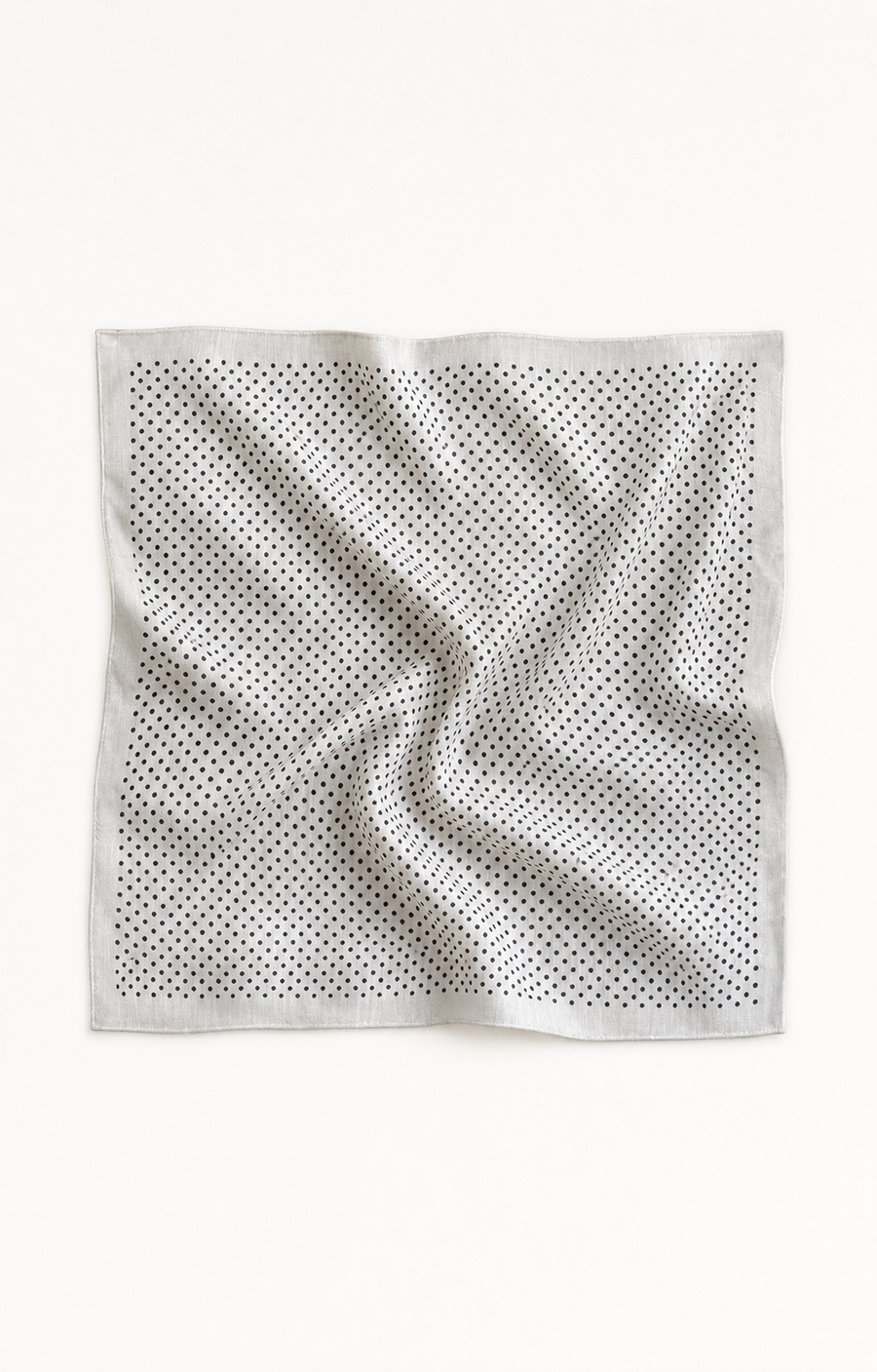 Foulard carré à pois écru
