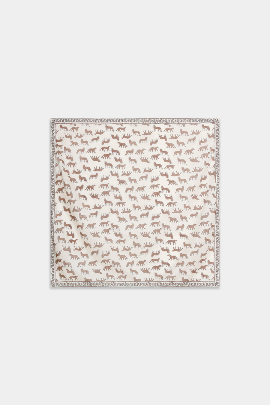 Foulard carré léopard beige