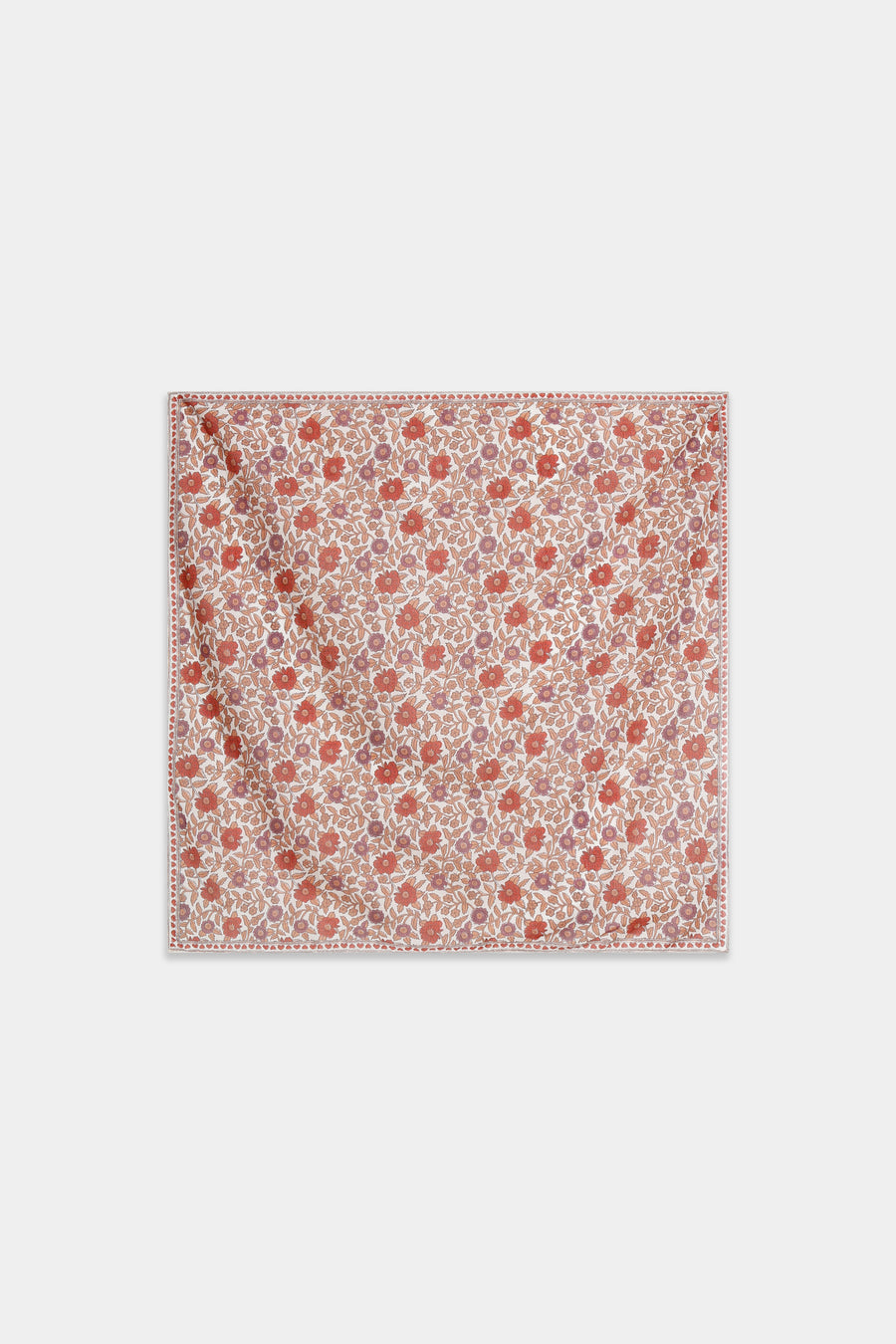 Foulard carré fleuri fond clair