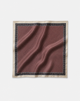 Foulard carré marron bord beige
