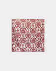 Foulard bordeaux et écru à imprimé damassé vue à plat