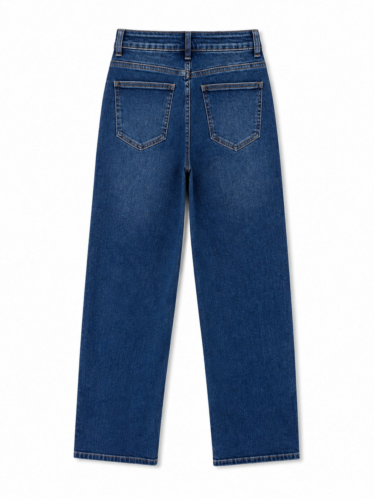 Dos du jean droit bleu