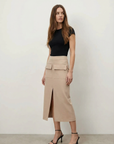 Jupe Cargo Beige Avec Poches