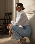 jupe midi coupe droite en coton image 7