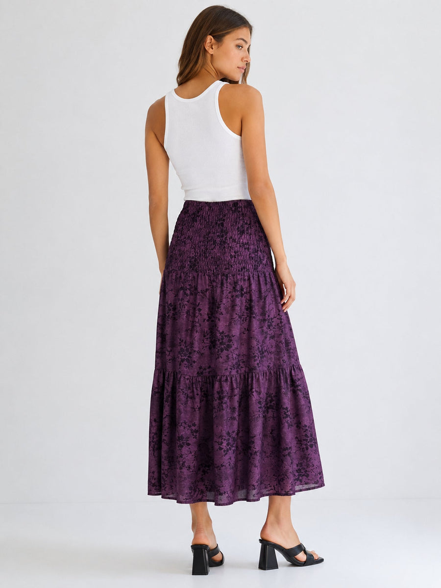 Dos jupe longue violette