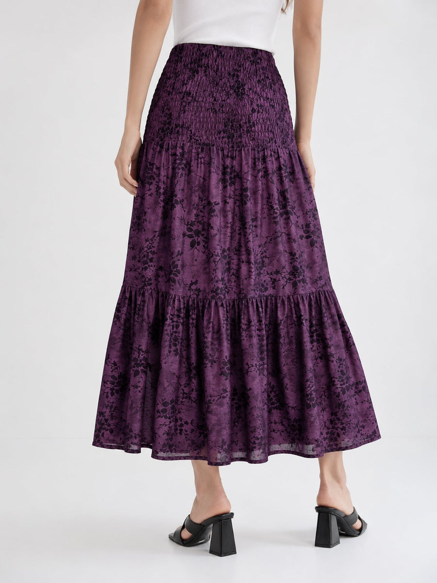 Dos bas de jupe violette à volants