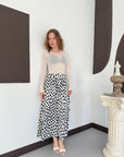 top13833 noir vintage elegant taille haute evasee jupe maxi image 2
