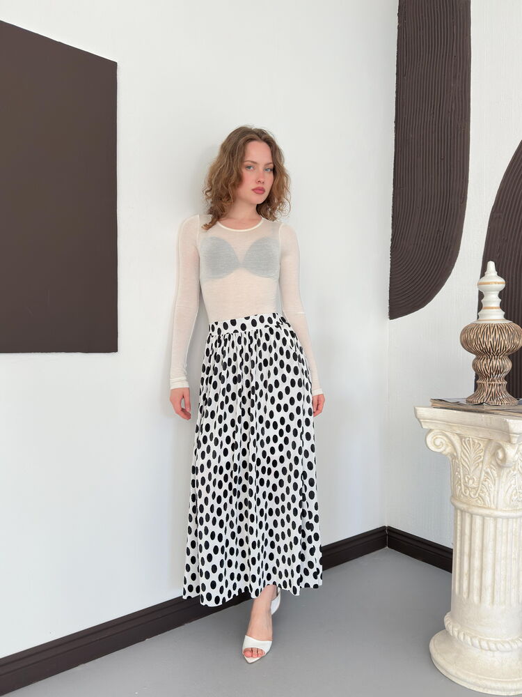 top13833 noir vintage elegant taille haute evasee jupe maxi image 3