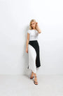 Black and white slit midi skirt - XS