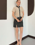top13850 jupe noire elegante formelle mini fendue image 1
