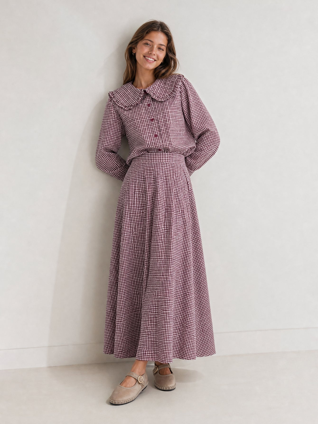 jupe texturé VICHY pour femme vue 01