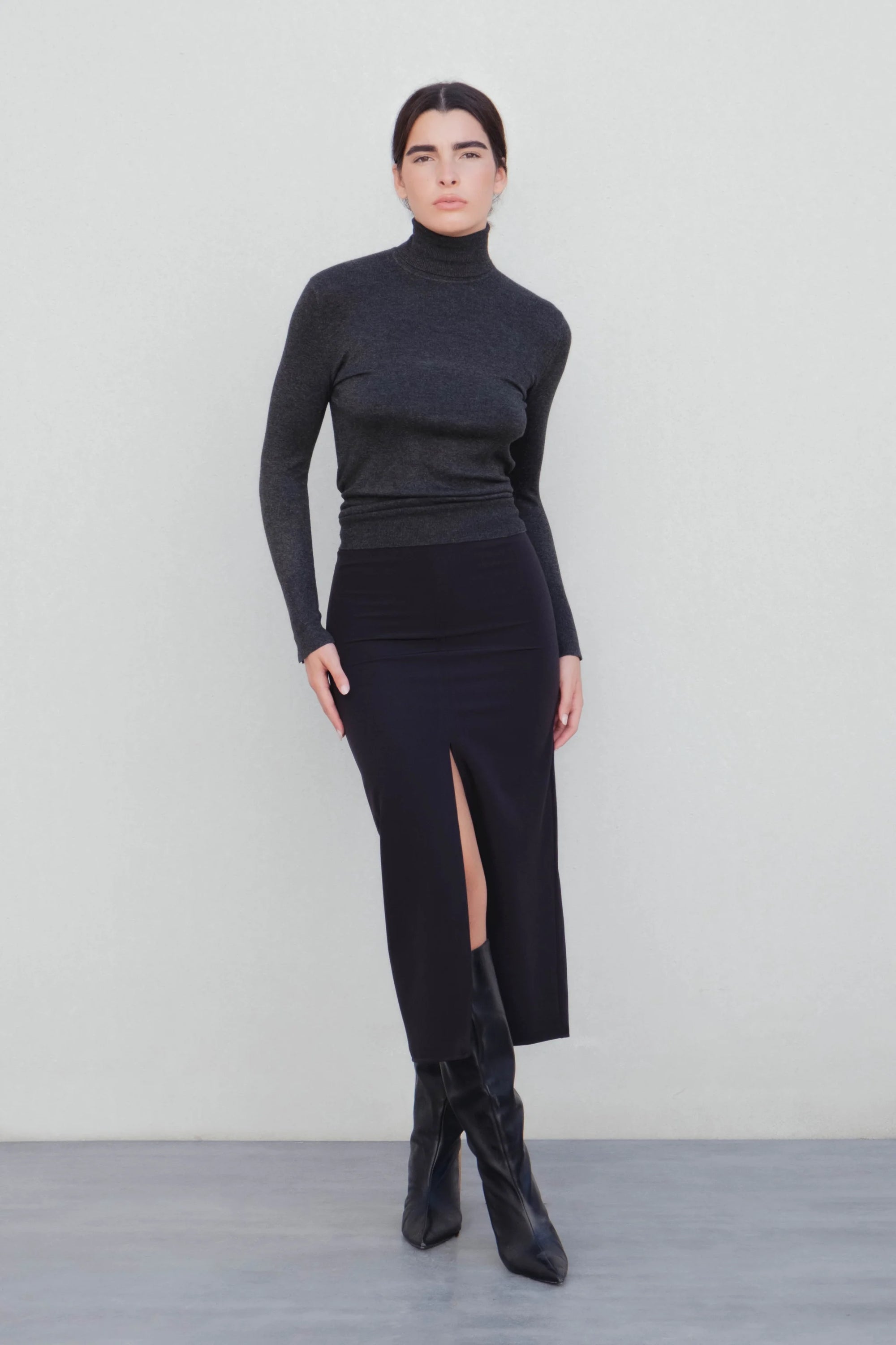 Jupe Noire Longue Fendue