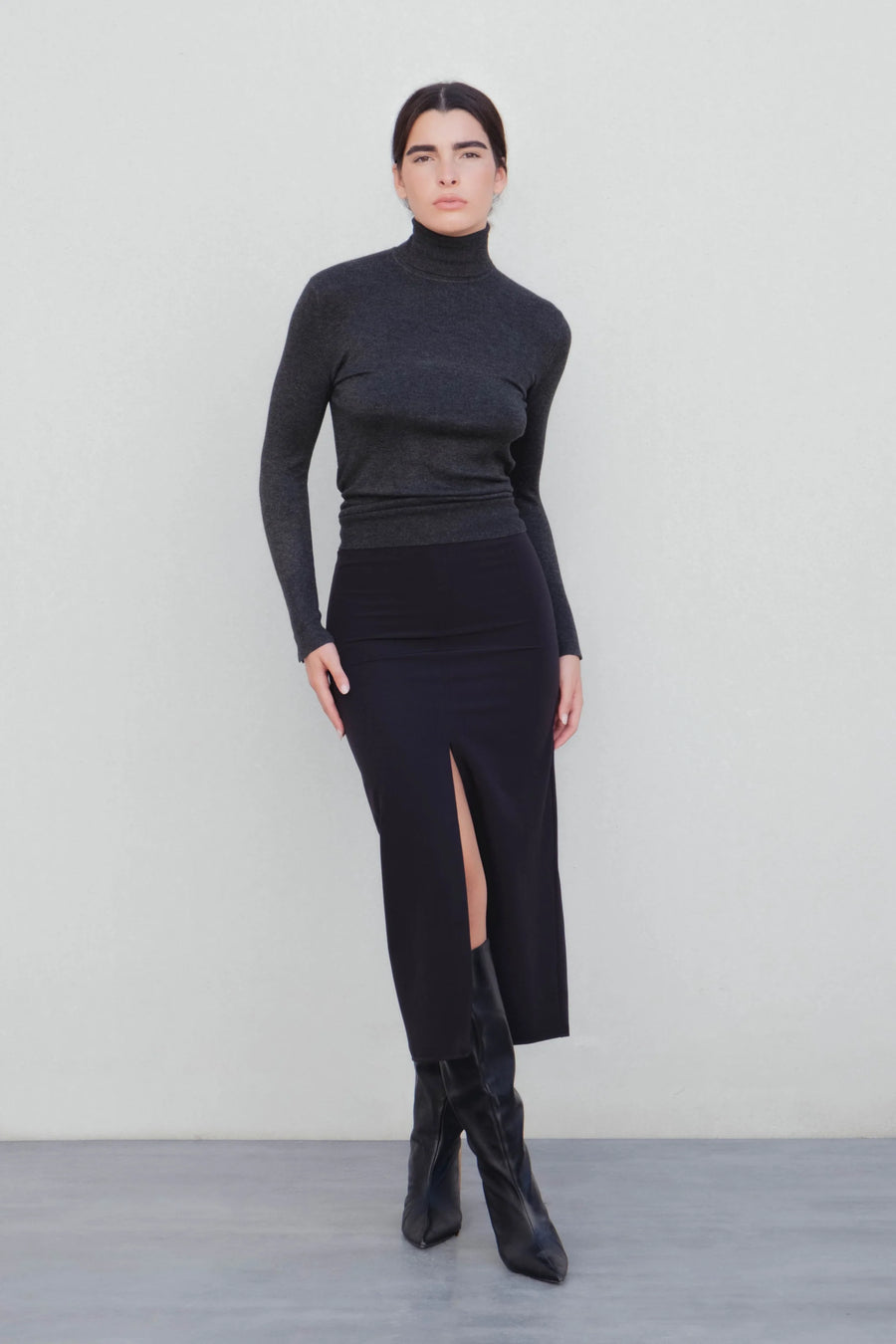 Jupe Noire Longue Fendue