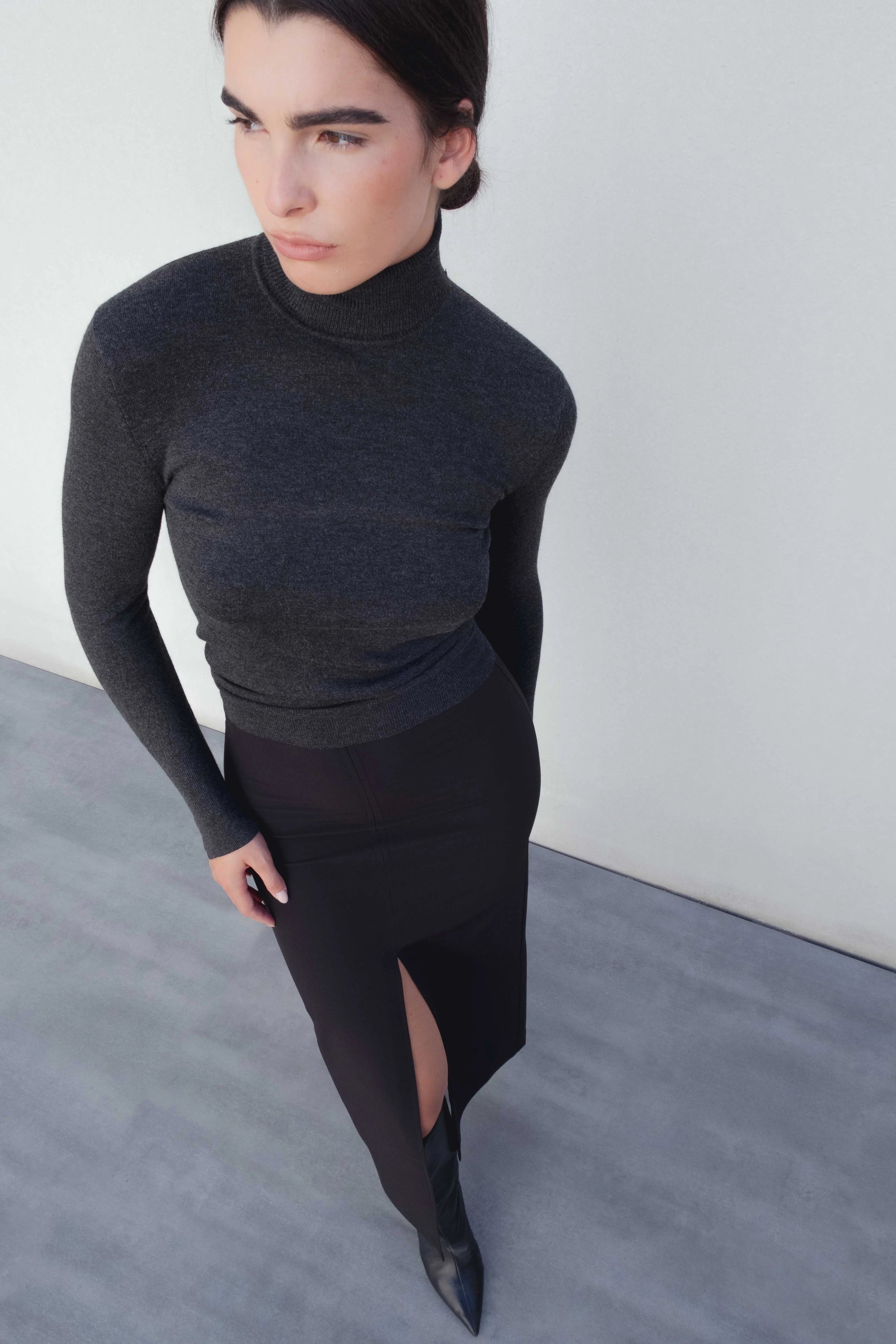 Jupe Noire Longue Fendue