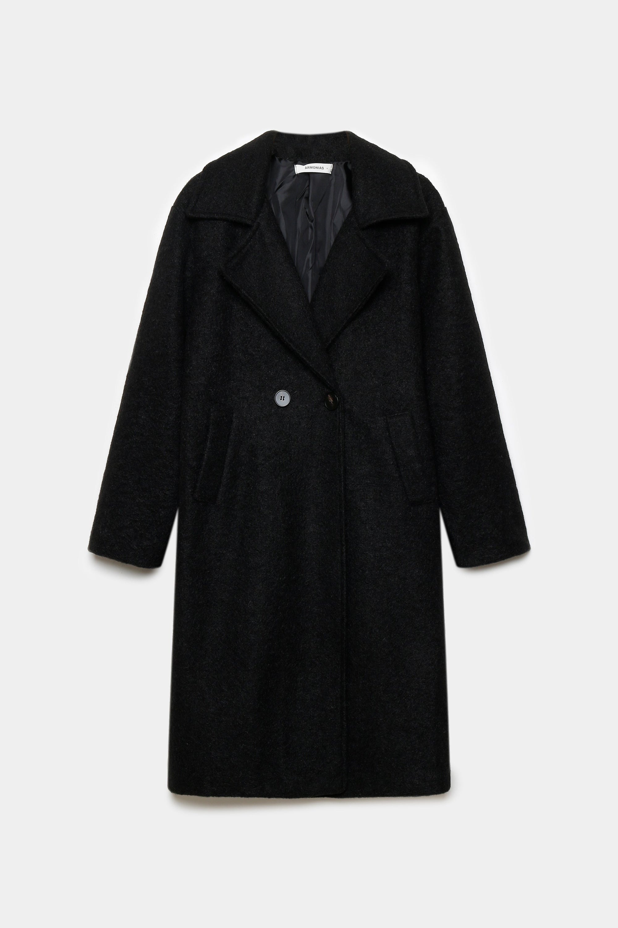 Manteau long femme effet fourrure synthétique noir, pièce incontournable pour un look chic et chaleureux.