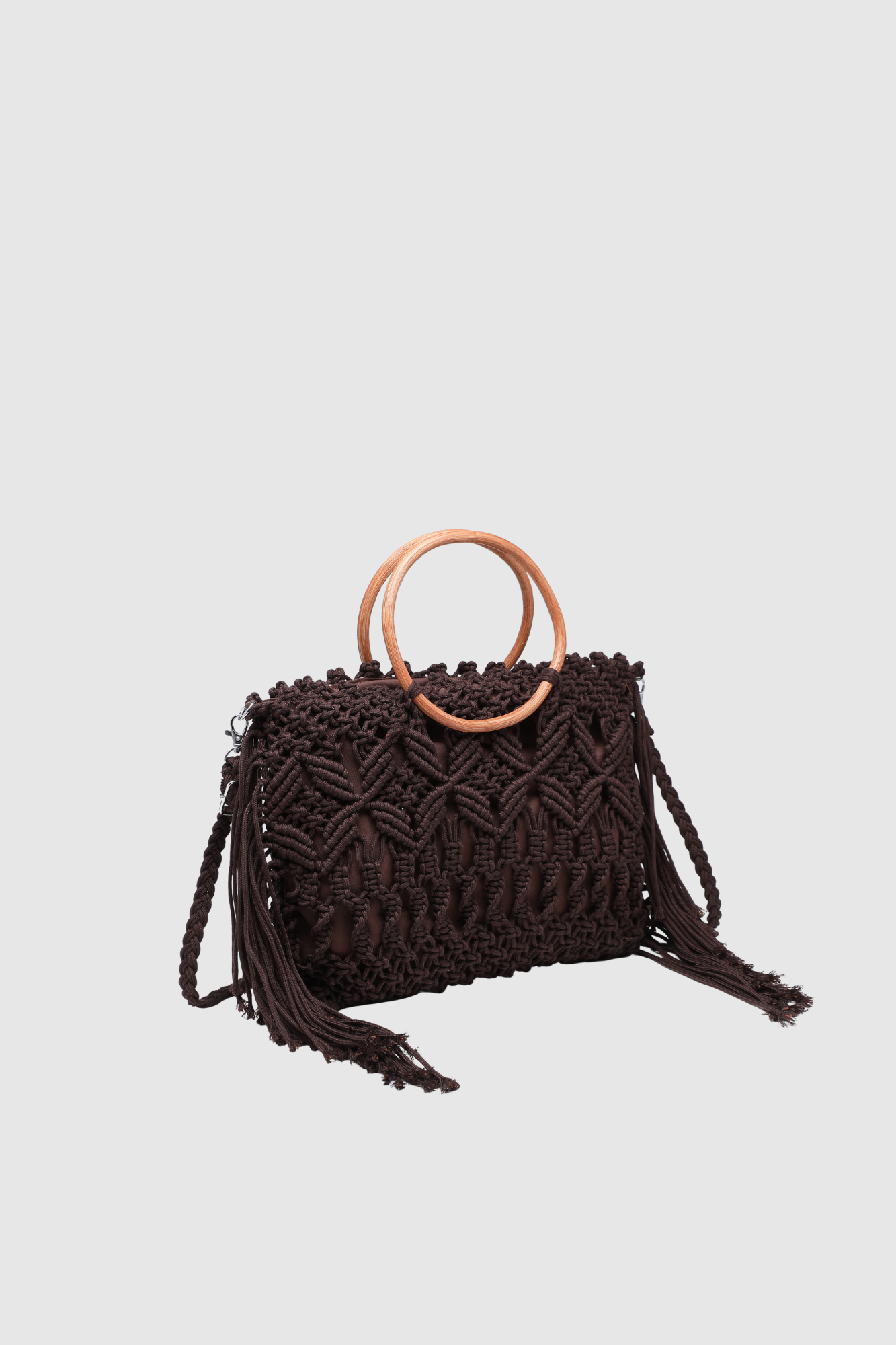 sac en macrame mini a anses en bois image 4